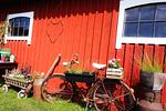 Rotes Bauernhaus mit Garten und Fahrrädern beim Ferienhaus Liten Päronträdgård in Skåne - Liten Päronträdgård - Top-Hundeurlaub