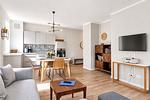 Wohnzimmer - Ferienwohnung Meer & Mehr 15 Parkvillen Carlota und Candela Baabe - Top-Hundeurlaub