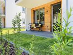 Terrasse - Ferienwohnung Meerzeit Parkvillen 11 Carlota und Candela Baabe - Top-Hundeurlaub