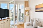 Wohnzimmer - Ferienwohnung Binzer Strandgut 36 im Haus Jahreszeiten Binz - Top-Hundeurlaub