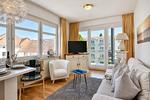 Wohnzimmer - Ferienwohnung Binzer Strandgut 36 im Haus Jahreszeiten Binz - Top-Hundeurlaub