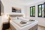 Schlafzimmer - Ferienwohnung "Lachmöwe" in der Villa Andrea Baabe - Top-Hundeurlaub