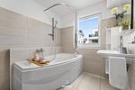 Badezimmer - Ferienhaus Beachvilla Olpenitz - Top-Hundeurlaub