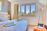 Schlafzimmer - Ferienwohnung Buntspecht 31 im Wreecher Idyll Rügen - Top-Hundeurlaub