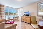 Wohnzimmer - Ferienwohnung Strandblick 2 - Top-Hundeurlaub