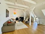 Wohnzimmer - Ferienwohnung Circus Loft in der Villa Circus Putbus - Top-Hundeurlaub