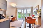 Wohnzimmer - Ferienwohnung Bachstelze 22 im Wreecher Idyll Rügen - Top-Hundeurlaub