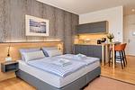 Wohnzimmer - Ferienwohnung Wiesenpieper 07 im Wreecher Idyll Rügen - Top-Hundeurlaub