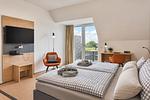 Wohnzimmer - Ferienwohnung Wiesenpieper 07 im Wreecher Idyll Rügen - Top-Hundeurlaub