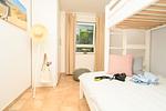 Schlafzimmer mit Hochbett - Deichpoofe -  Wohnung 1-06 - Top-Hundeurlaub