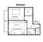 Grundriss - 2-Raum Ferienwohnung "Am Dorfbach" - Top-Hundeurlaub