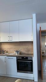 Küche / Küchenzeile - Hus op de Wurth Ferienwohnung Seeblick - Top-Hundeurlaub