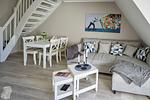 Wohnzimmer - Hus op de Wurth Ferienwohnung Ruheinsel - Top-Hundeurlaub