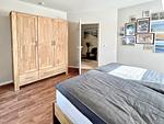 Schlafzimmer mit Doppelbett - Wohnung HF 12 - "Luftsnapper´s" - Top-Hundeurlaub