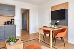 Wohnzimmer - Ferienwohnung Goldammer 03 im Wreecher Idyll Rügen - Top-Hundeurlaub