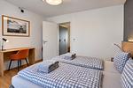 Schlafzimmer - Ferienwohnung Goldammer 03 im Wreecher Idyll Rügen - Top-Hundeurlaub