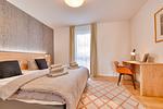 Schlafzimmer - Ferienwohnung Goldammer 03 im Wreecher Idyll Rügen - Top-Hundeurlaub