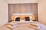 Schlafzimmer - Ferienwohnung Goldammer 03 im Wreecher Idyll Rügen - Top-Hundeurlaub