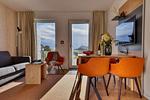 Wohnzimmer - Ferienwohnung Grünfink 04 im Wreecher Idyll Rügen - Top-Hundeurlaub