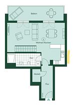 Grundriss - Maisonette-Apartment "Inselliebe" – Zwei Balkone, zwei Terrassen - Top-Hundeurlaub