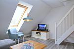 Blick vom Essbereich zum TV - Wohnung 09 - Top-Hundeurlaub