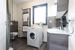 Badezimmer - Ferienhaus "Möwennest" Mellumplate 02 - Top-Hundeurlaub