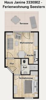 Grundriss - Ferienwohnung Seestern - Top-Hundeurlaub