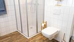 Badezimmer - Marschblick Ferienwohnung im Landlust Osterwarf - Top-Hundeurlaub