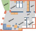 Grundriss - FeWo B2.2 - Top-Hundeurlaub