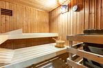 Gemütliche Sauna mit Holzbank und Zubehör - Strandhaus Claassen 10 - Top-Hundeurlaub
