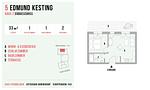 Grundriss der Ferienwohnung mit Wohnbereich und Terrasse - Strandleben 05 - Edmund Kesting - Top-Hundeurlaub