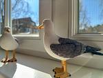 Zwei Möwenfiguren auf der Fensterbank - Wieckend - Top-Hundeurlaub