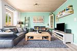 Wohnzimmer - Ferienhaus Pfefferminza Kronsgaard - Top-Hundeurlaub