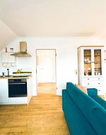 Wohnzimmer - Ferienwohnung Pamirhuus - Top-Hundeurlaub