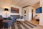 Wohnzimmer - Haus Heckenrose Whg. 4 Gartenhaus - Top-Hundeurlaub