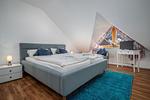 Schlafzimmer mit Doppelbett - Reihenhaus 5b - Seehund - Top-Hundeurlaub