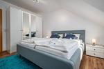 Schlafzimmer mit Doppelbett - Reihenhaus 5b - Seehund - Top-Hundeurlaub