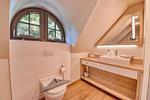 Badezimmer - Ferienhaus Haus Kormoran 21 Feriendorf Klein Stresow Rügen - Top-Hundeurlaub