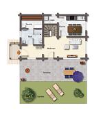 Grundriss - Blockhaus Alexander von Humboldt - 2. Reihe Meerblick - Top-Hundeurlaub