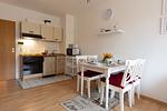 Küche / Küchenzeile - Ferienwohnung  Sieltrift 4-08 - Top-Hundeurlaub