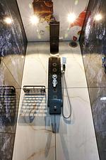 Detailansicht der modernen Dusche - Ferienapartment Zur guten Quelle - Top-Hundeurlaub