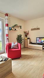 Wohnzimmer - Ferienwohnung in Lütow auf Usedom – Mohnblume am Achterwasser - Top-Hundeurlaub