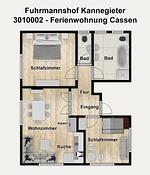 Grundriss - Ferienwohnung Cassen - Top-Hundeurlaub