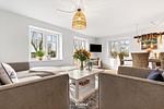 Wohnzimmer - Ferienhaus Deichoase Hedwigenkoog - Top-Hundeurlaub