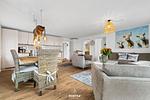 Wohnzimmer - Ferienhaus Deichoase Hedwigenkoog - Top-Hundeurlaub