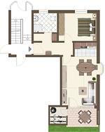 Grundriss - Ferienwohnung  Lilli Marleen 5-06 - Top-Hundeurlaub
