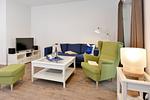 Wohnzimmer - Ferienwohnung Blaues Haus App. 2 in Ralswiek - Top-Hundeurlaub