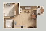 Grundriss - Ferienwohnung Waldhaus 4.2 mit Terrasse und Grill - Hunde sind willkommen - Top-Hundeurlaub