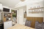 Küche / Küchenzeile - Haus822: strandnah, Terrasse - Top-Hundeurlaub