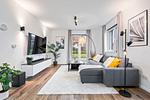 Wohnzimmer - Ferienwohnung Strandnest Rosenhagen bei Travemünde - Top-Hundeurlaub